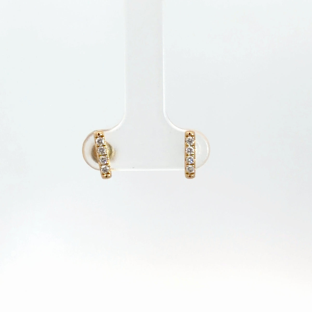 14k Yellow Gold Diamond Bar Earrings .15cttw