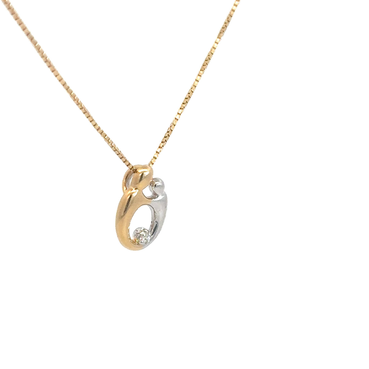 14k Yellow & White Gold Mother and Child Pendant
