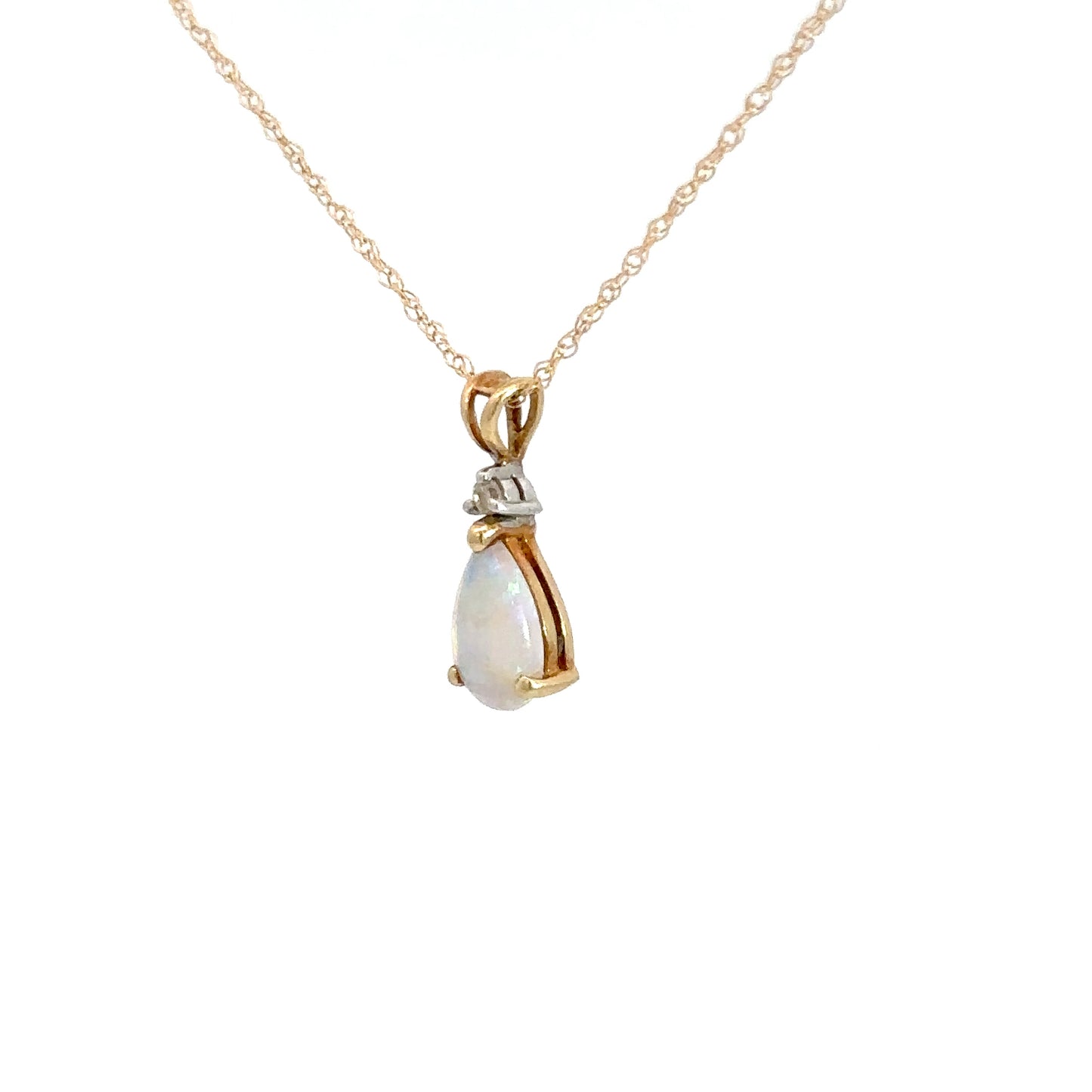 14k Yellow Gold Opal Pear Shaped Pendant