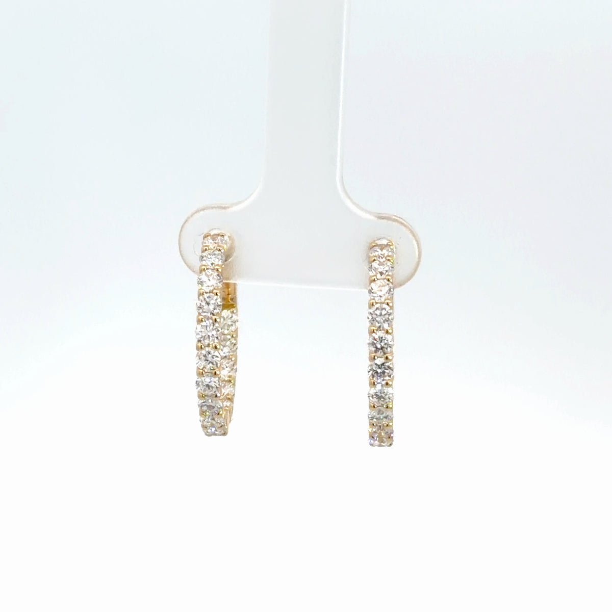 14k Yellow Gold Lab Grown Diamond In/Out Hoops 2cttw