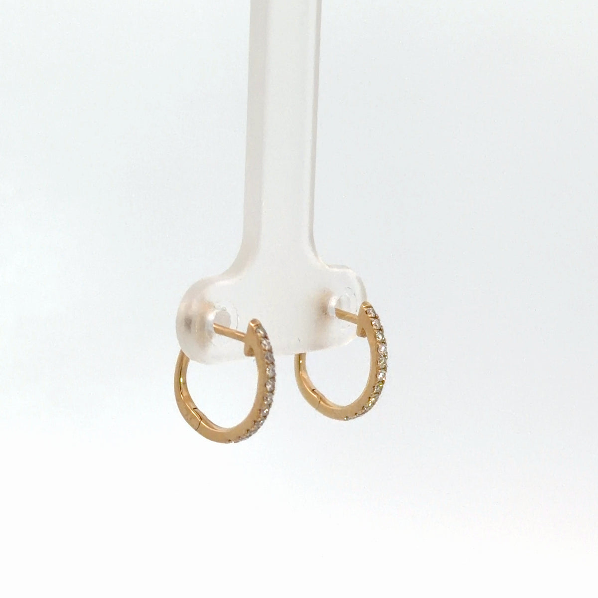 14k Yellow Gold Diamond Hoops .14cttw