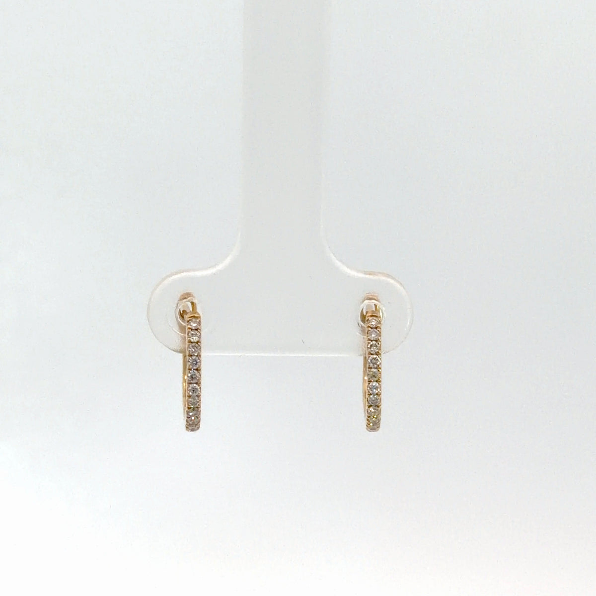 14k Yellow Gold Diamond Hoops .14cttw
