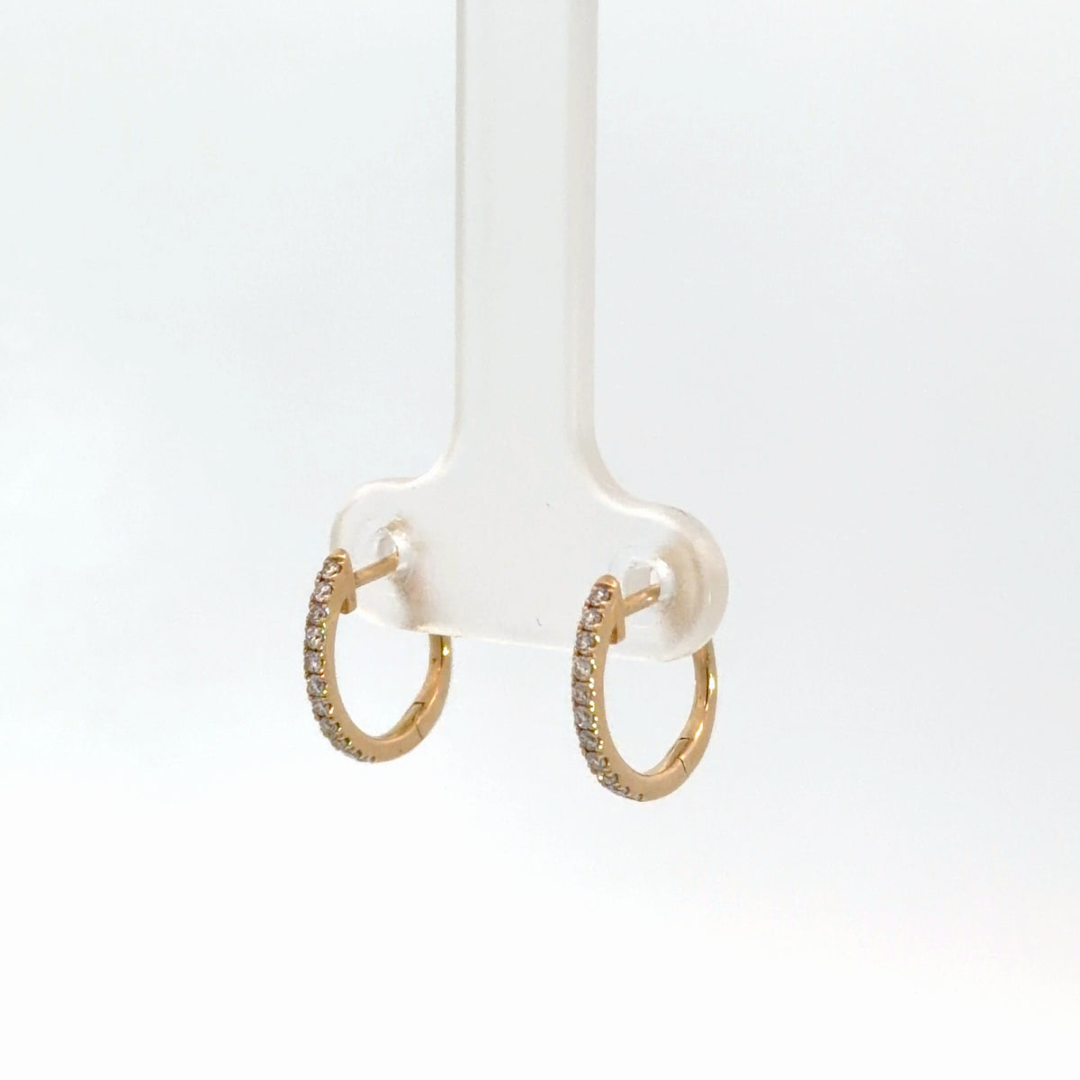 14k Yellow Gold Diamond Hoops .14cttw