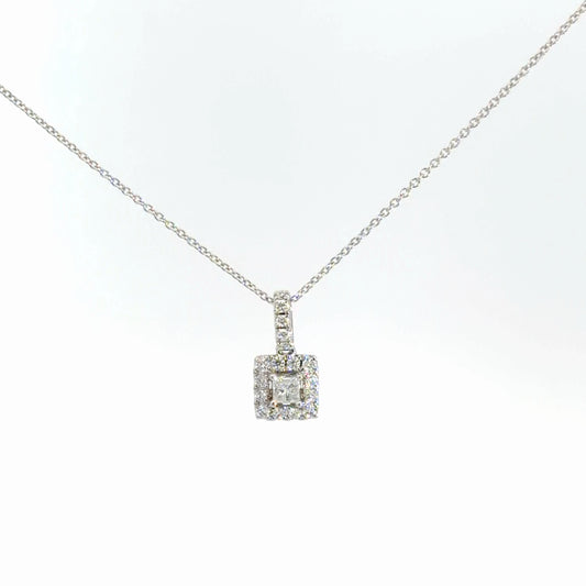 14k White Gold Diamond Pendant .57cttw