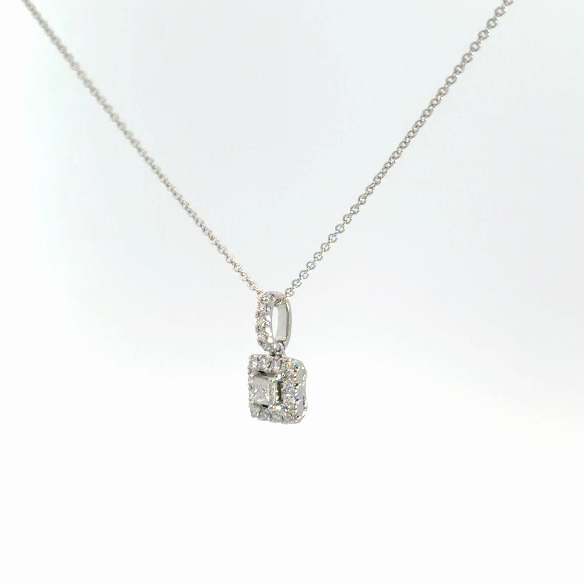 14k White Gold Diamond Pendant .57cttw