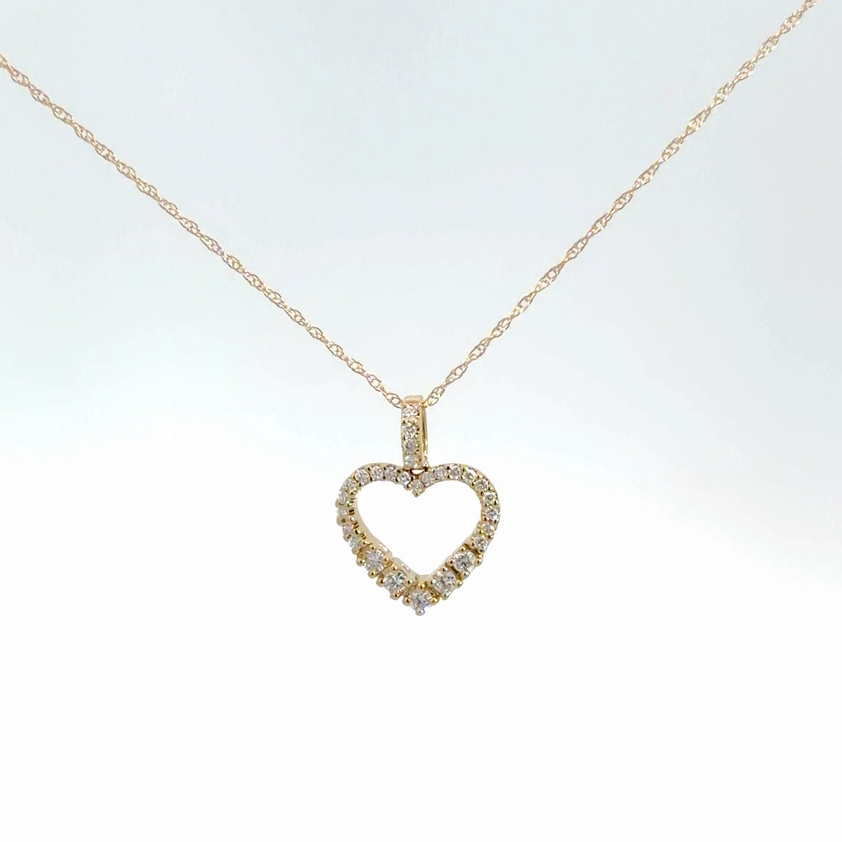 14k Yellow Gold Diamond Heart 1/5cttw