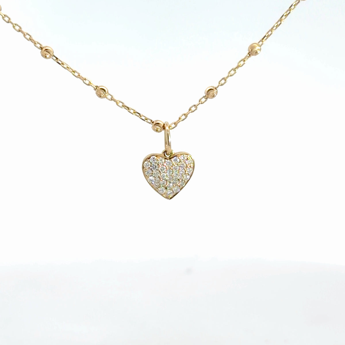 14k Yellow Gold Diamond Heart 1/5cttw