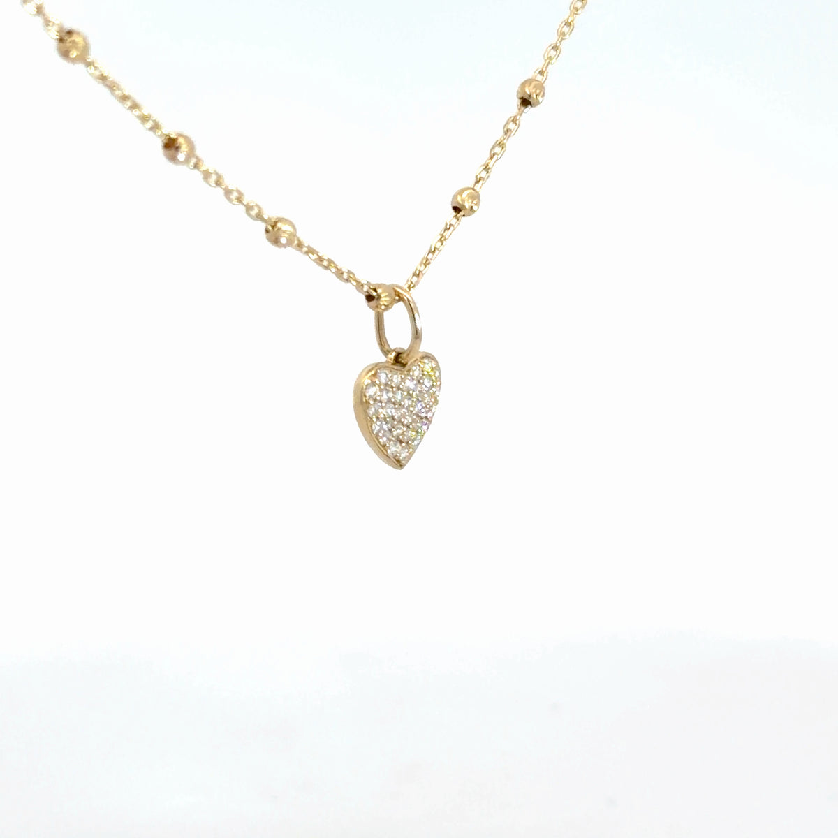 14k Yellow Gold Diamond Heart 1/5cttw