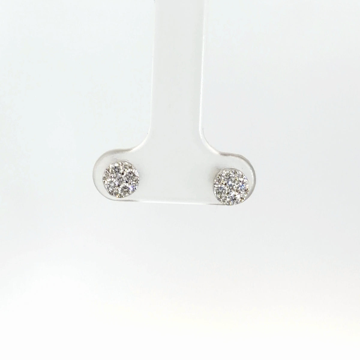 14k White Gold Diamond Cluster Earrings 1/3cttw