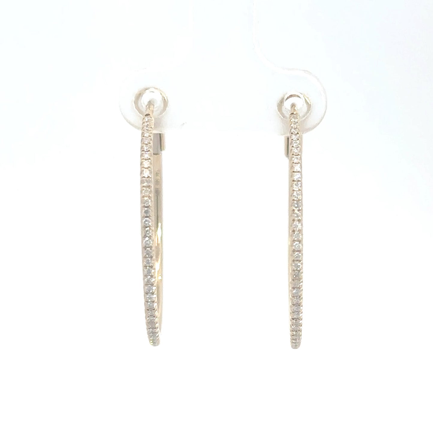 14k Yellow Gold Diamond Hoops 1/4cttw