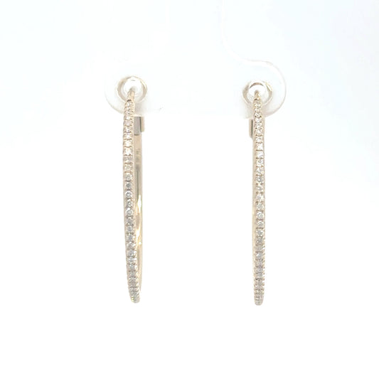 14k Yellow Gold Diamond Hoops 1/4cttw