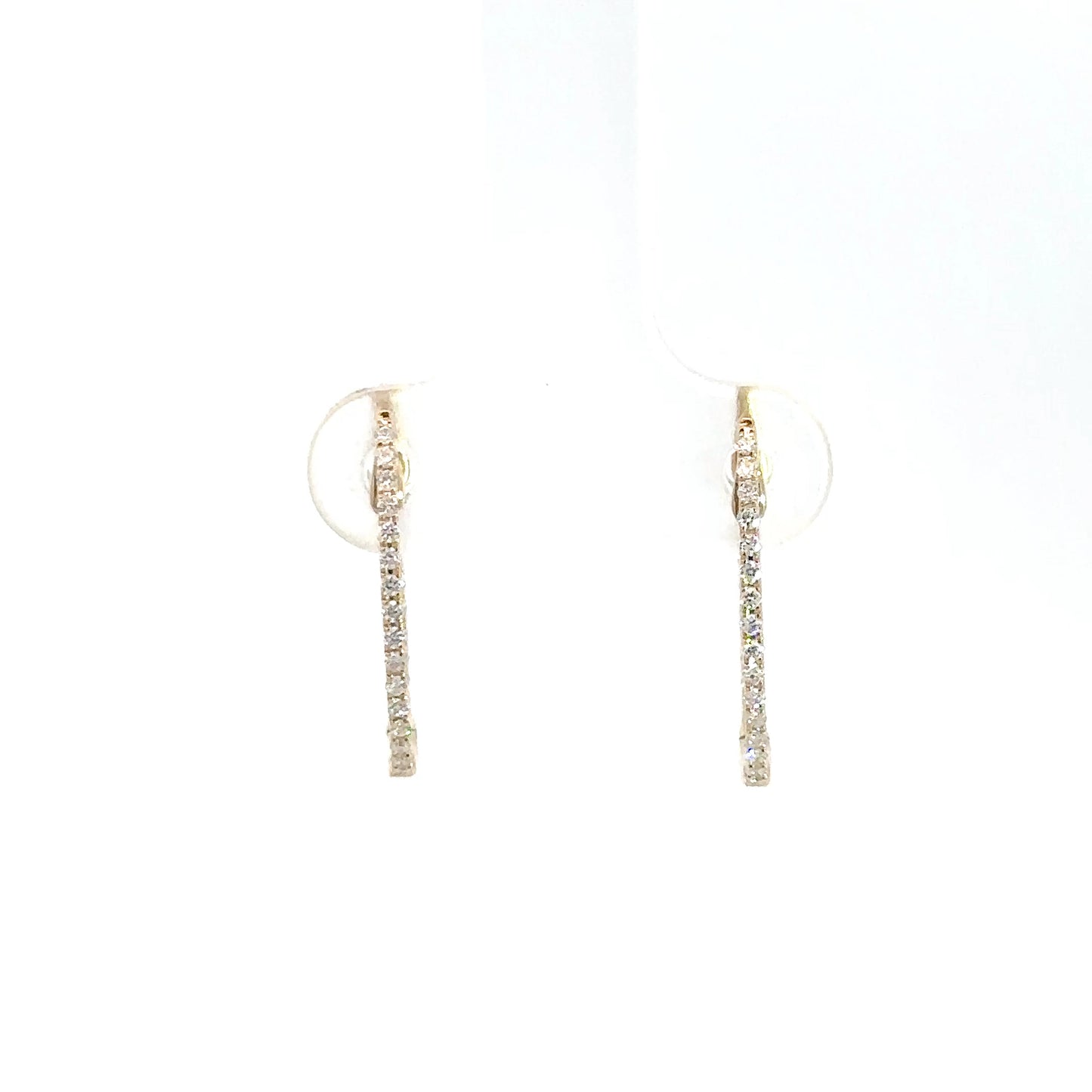 14k Yellow Gold Diamond In/Out Hoops 1/4cttw
