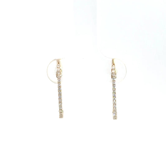 14k Yellow Gold Diamond In/Out Hoops 1/4cttw