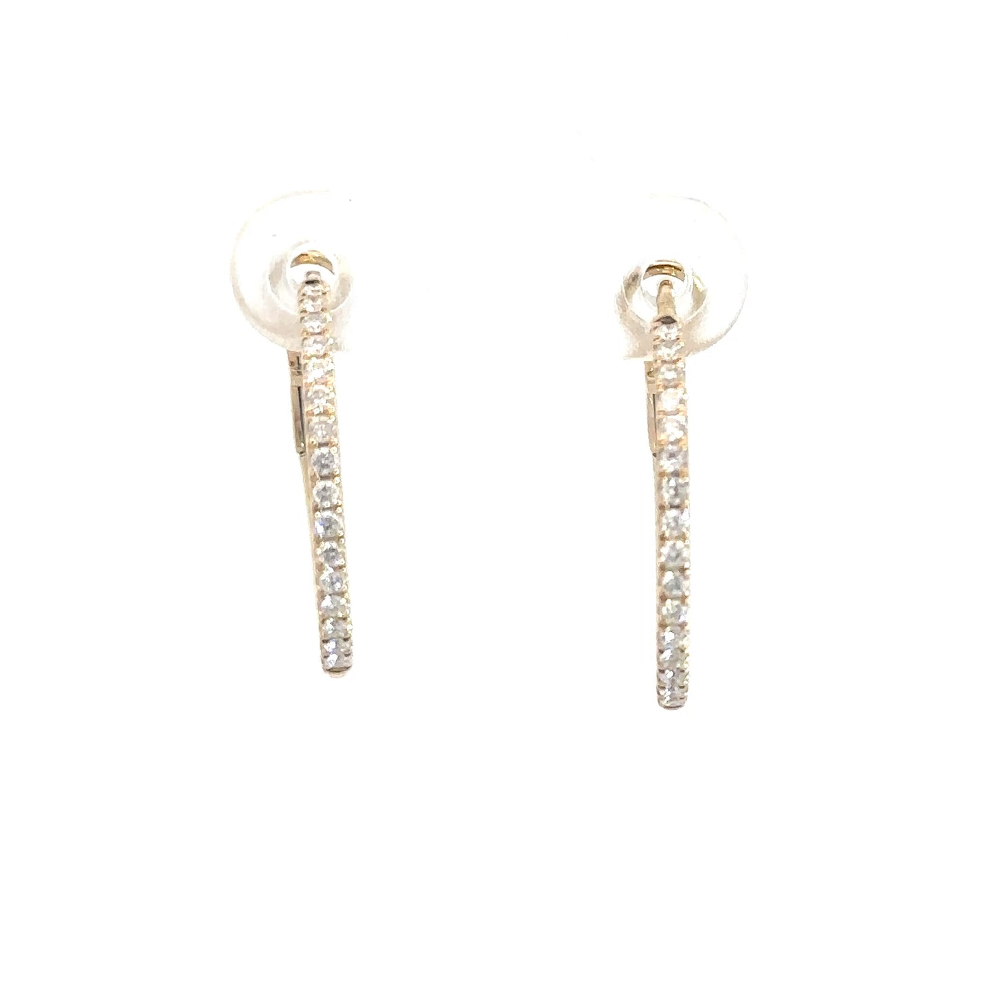 14k Yellow Gold Diamond Hoops 1/4cttw