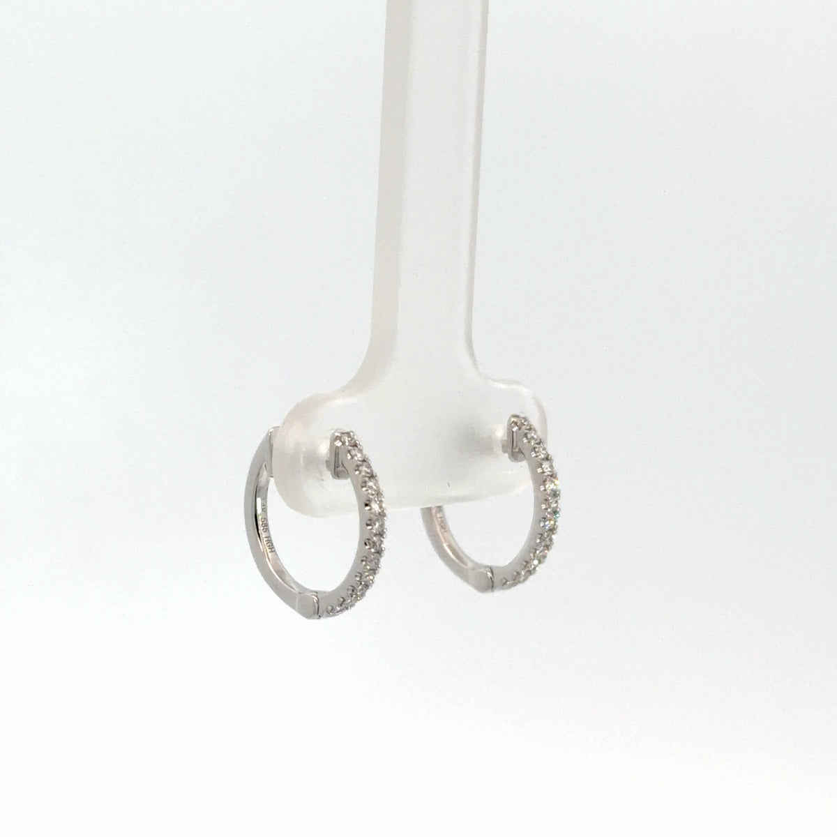 14k White Gold Diamond Hoops 1/8cttw