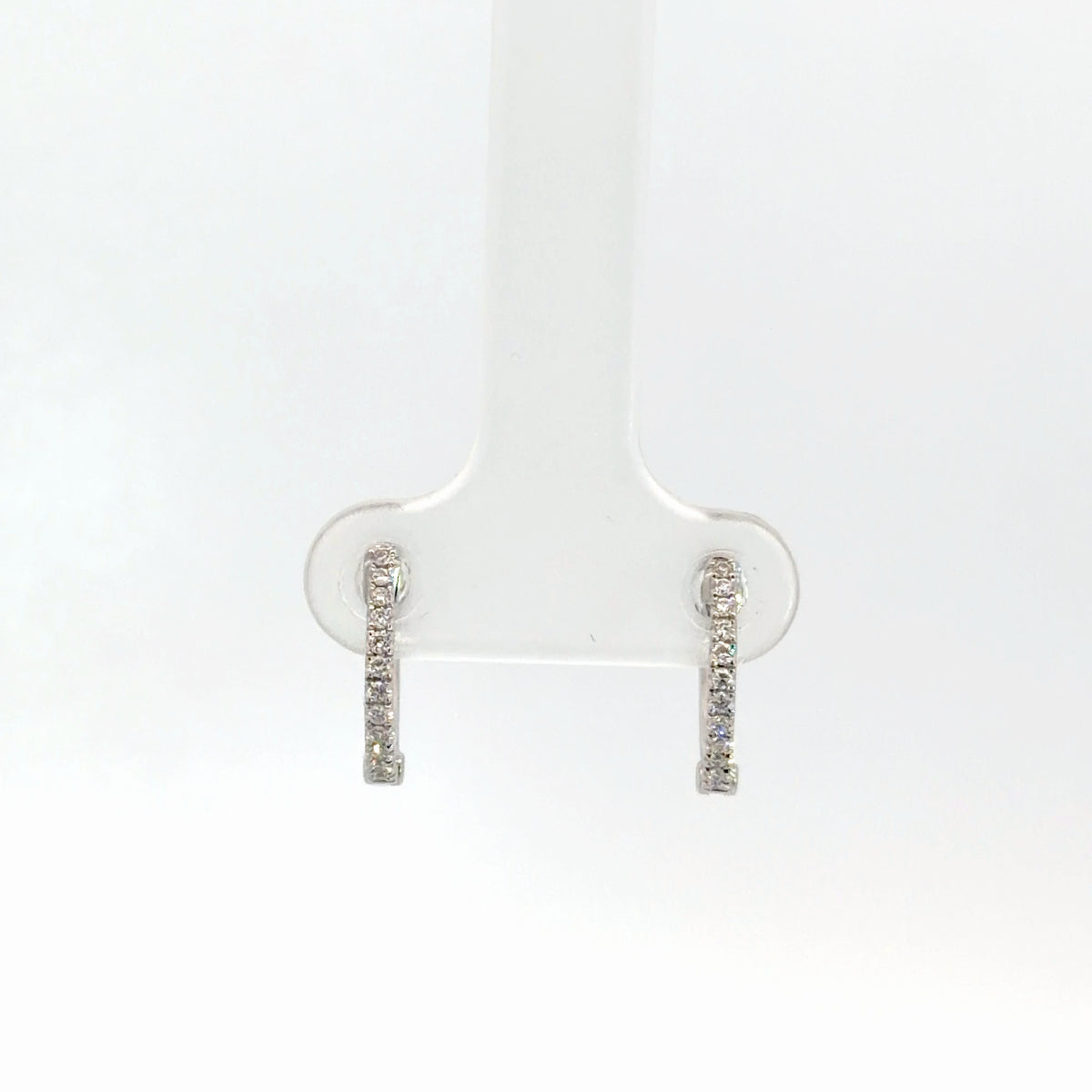 14k White Gold Diamond Hoops 1/8cttw