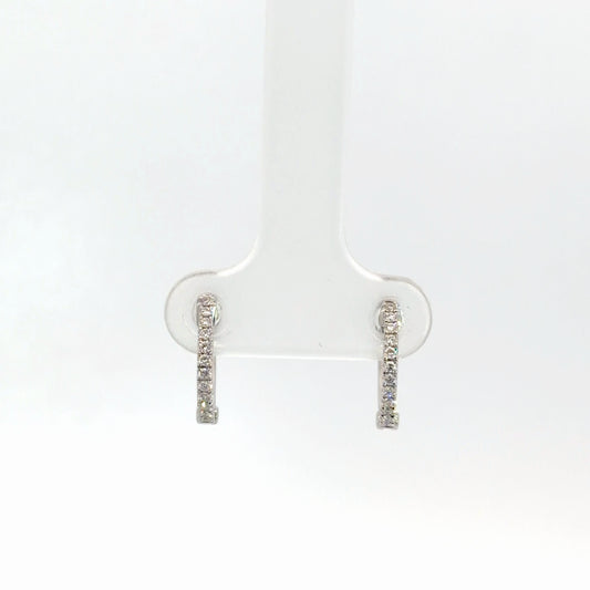 14k White Gold Diamond Hoops 1/8cttw
