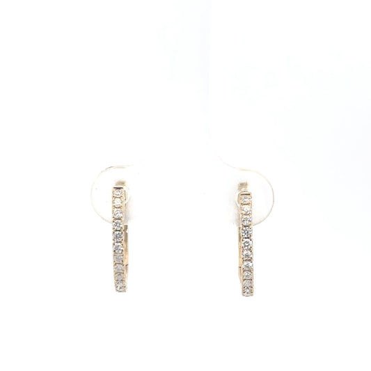 14k Yellow Gold Diamond Hoops 1/4cttw