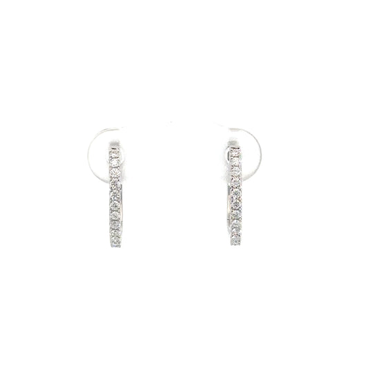 14k White Gold Diamond Hoops 1/4cttw