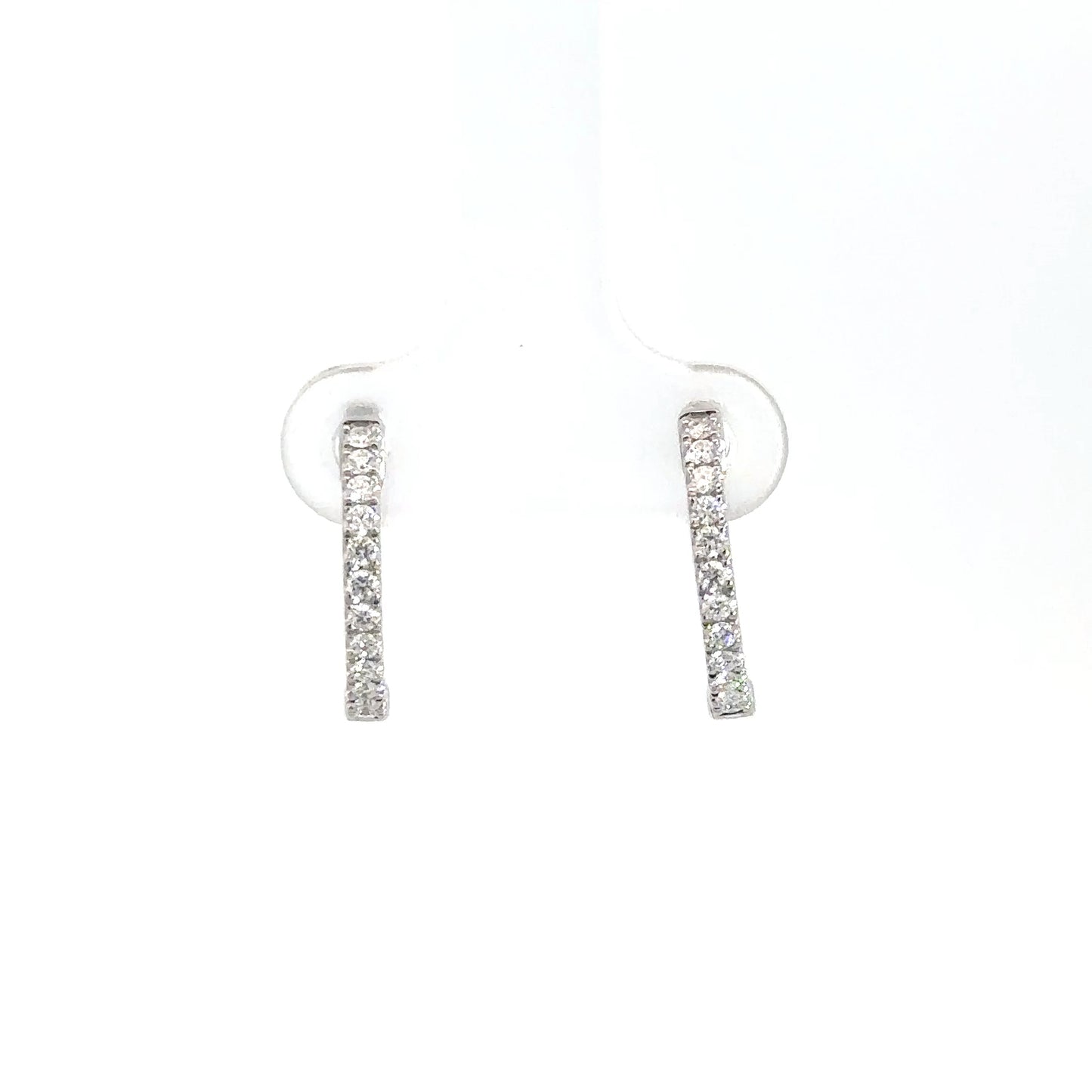 14k White Gold Diamond Hoops 1/4cttw