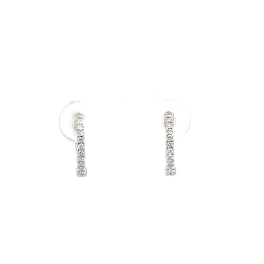 14k White Gold Diamond Huggies 1/8cttw