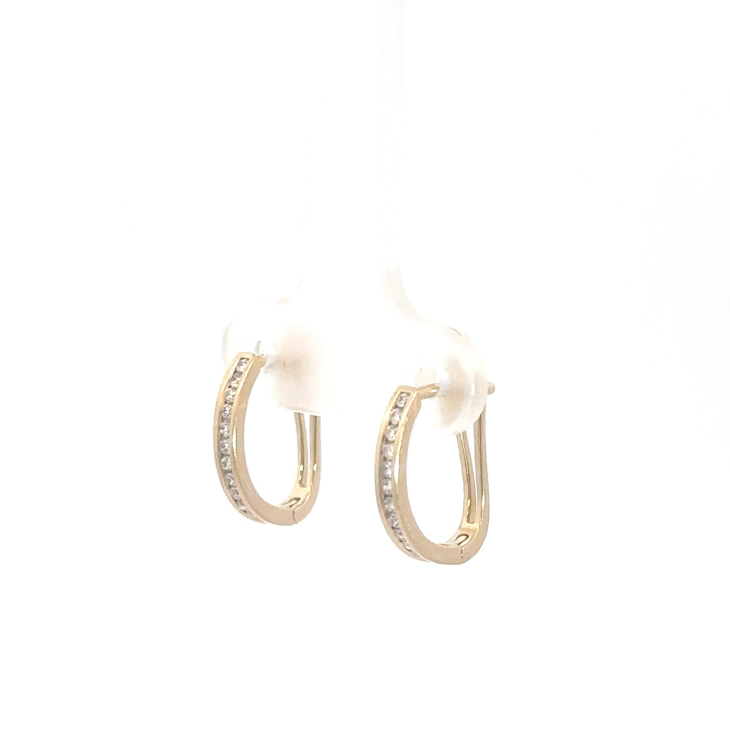 14k Yellow Gold Diamond Hoop Earrings 1/5cttw