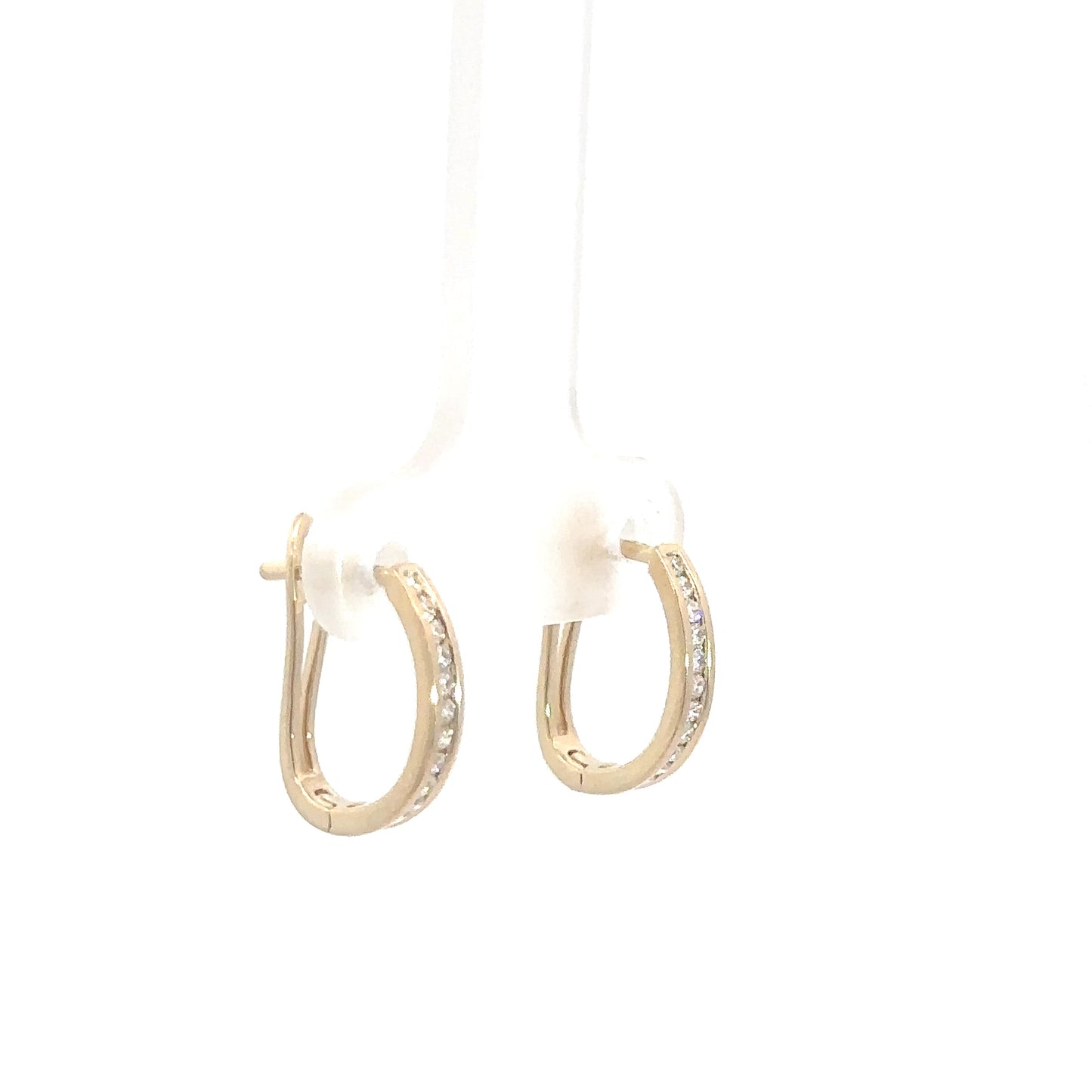 14k Yellow Gold Diamond Hoop Earrings 1/5cttw
