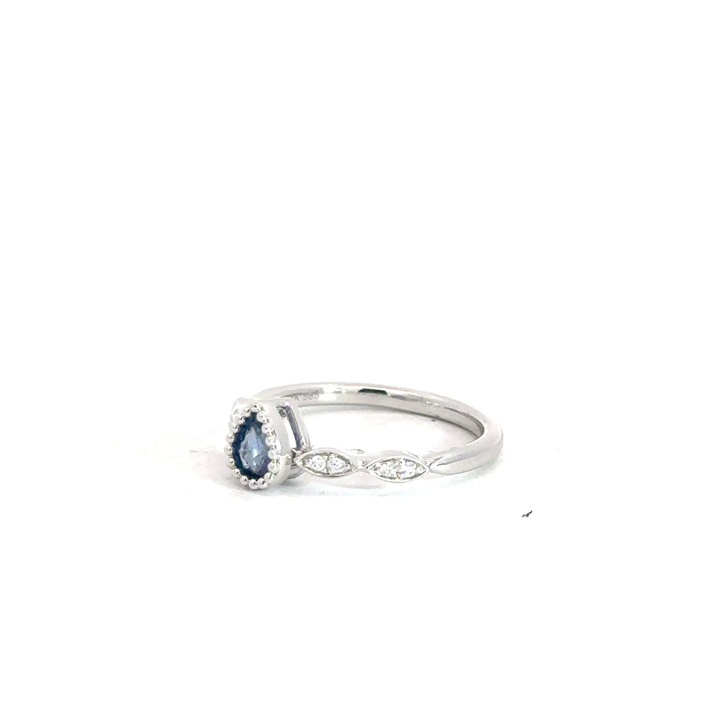 14k White Gold Sapphire & Diamond Ring