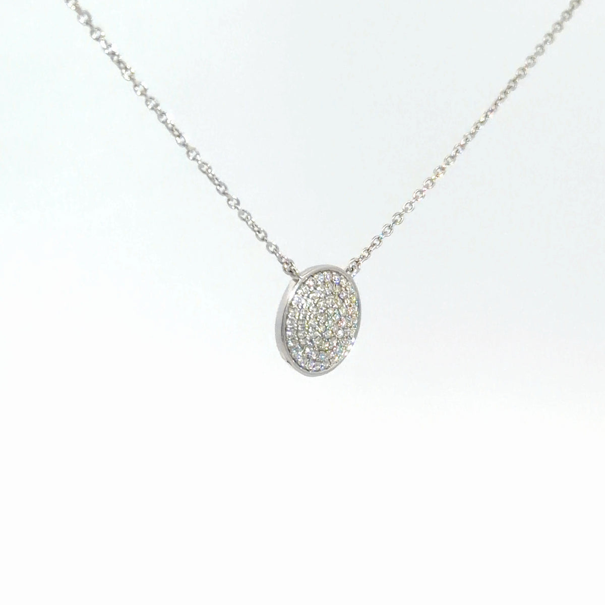 14k White Gold Diamond Circle Pendant 1/3cttw