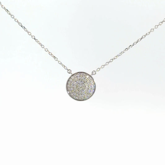 14k White Gold Diamond Circle Pendant 1/3cttw