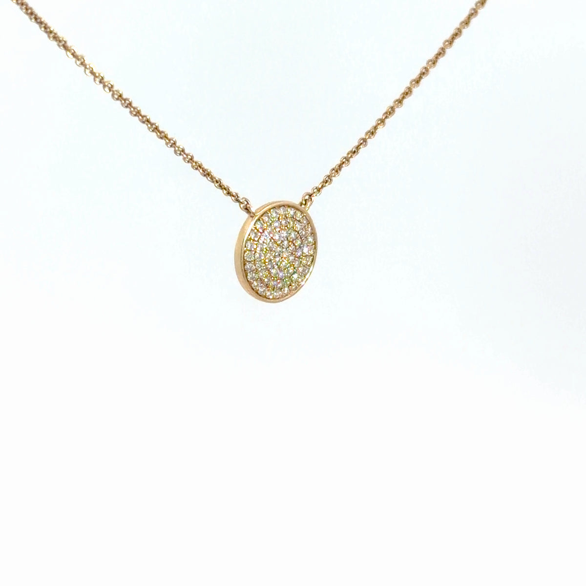 14k Yellow Gold Diamond Pave Pendant 1/3cttw