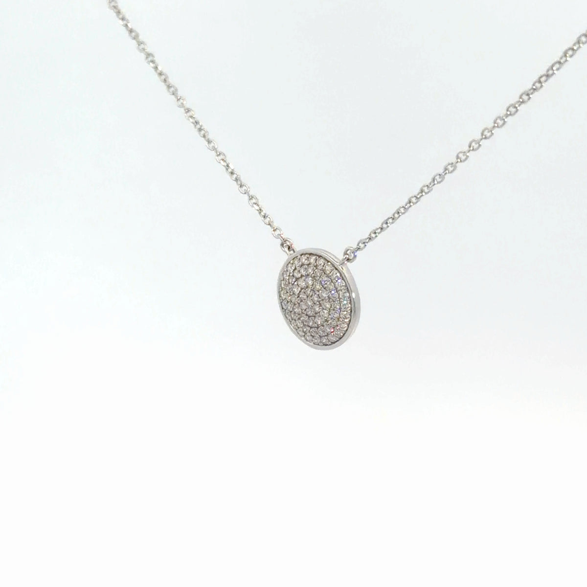 14k White Gold Diamond Circle Pendant 1/3cttw