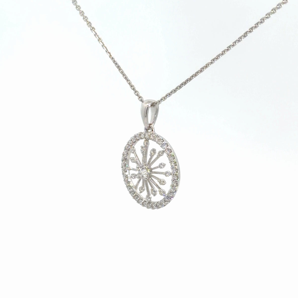 14k White Gold Diamond Pendant 5/8cttw