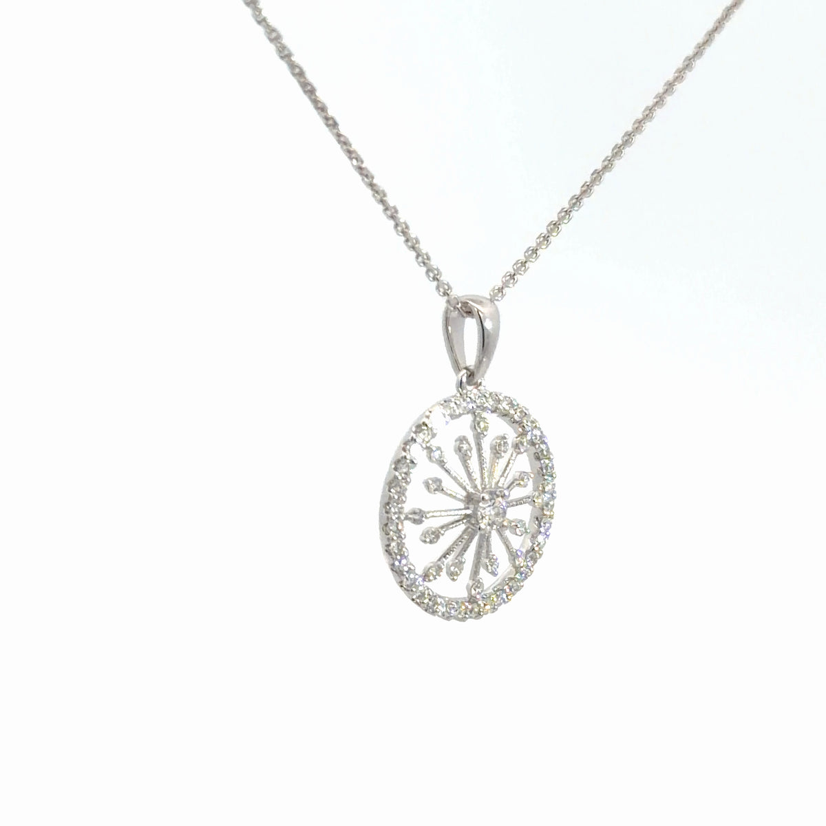 14k White Gold Diamond Pendant 5/8cttw
