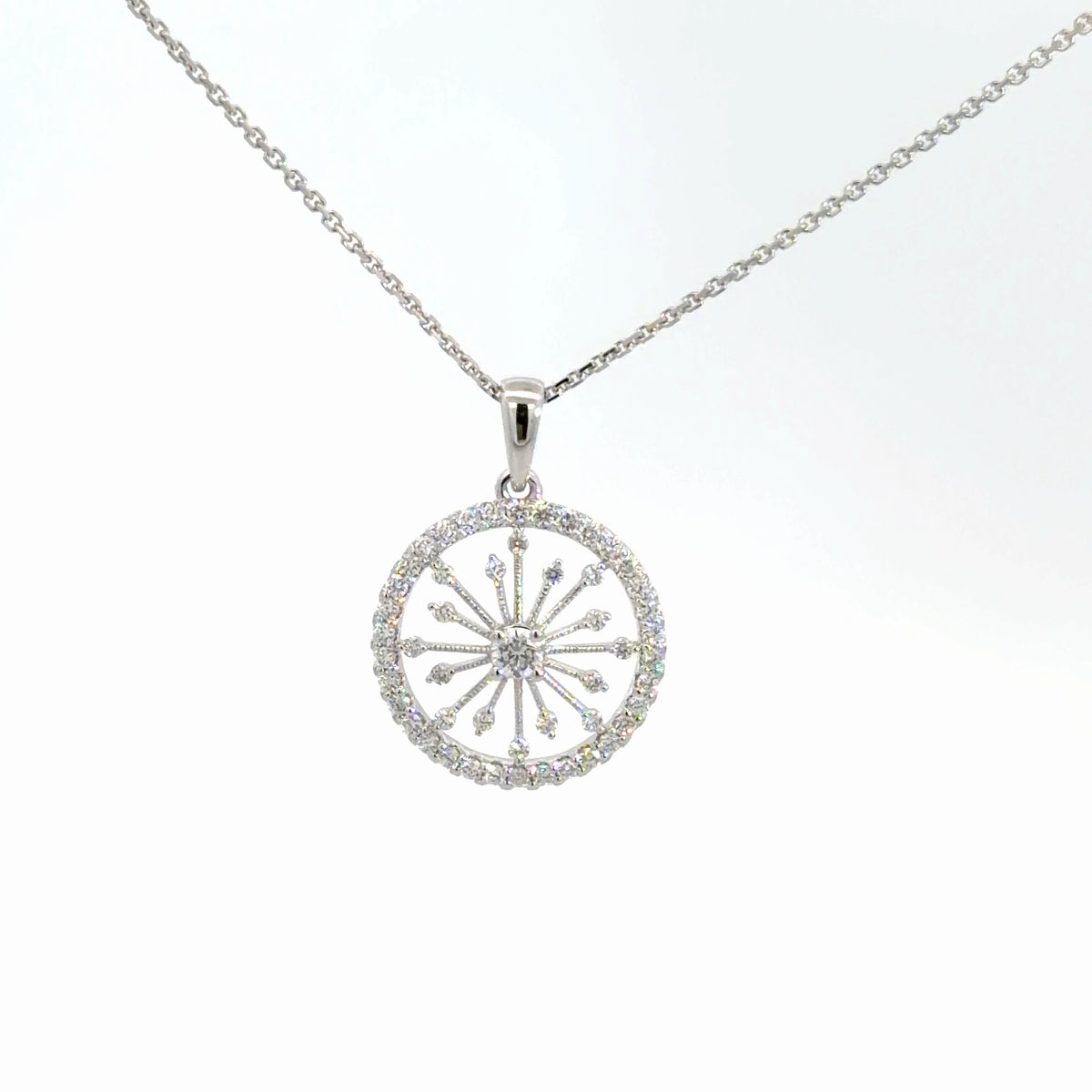 14k White Gold Diamond Pendant 5/8cttw