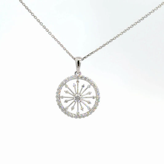 14k White Gold Diamond Pendant 5/8cttw