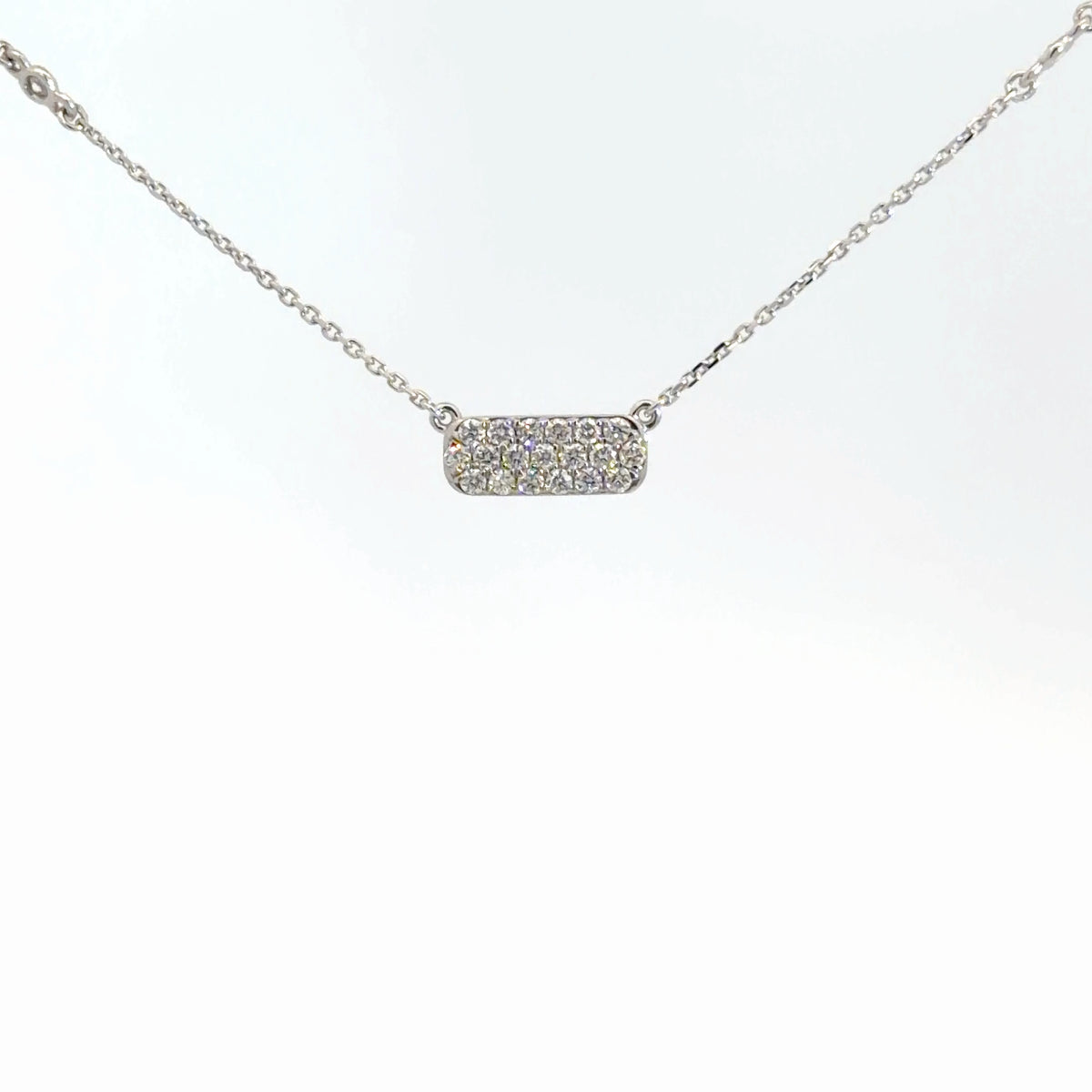 14k White Gold Diamond Bar Pendant 1/3cttw