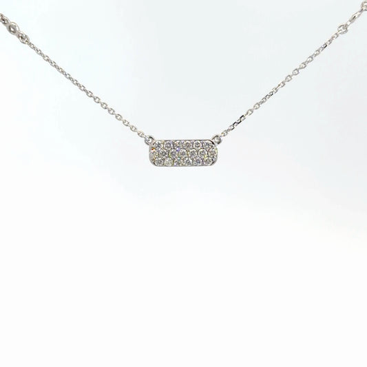 14k White Gold Diamond Bar Pendant 1/3cttw