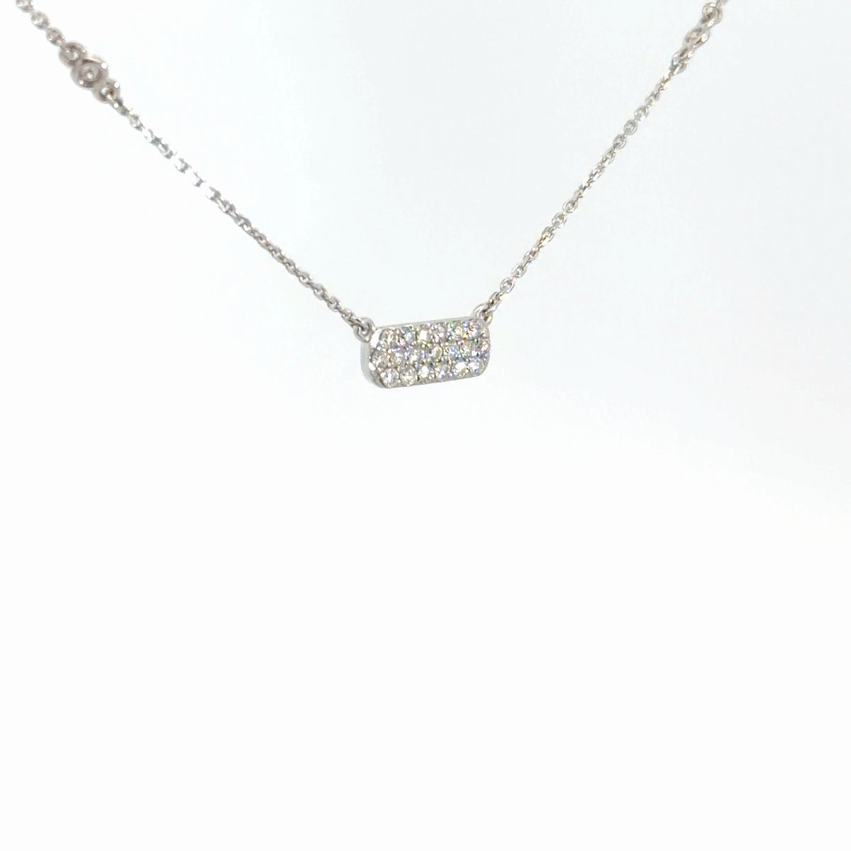 14k White Gold Diamond Bar Pendant 1/3cttw