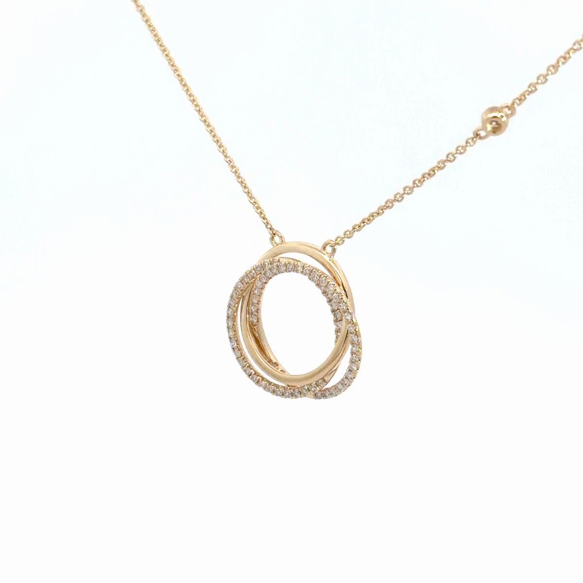 14k Yellow Gold Multi-Circle Pendant .36cttw