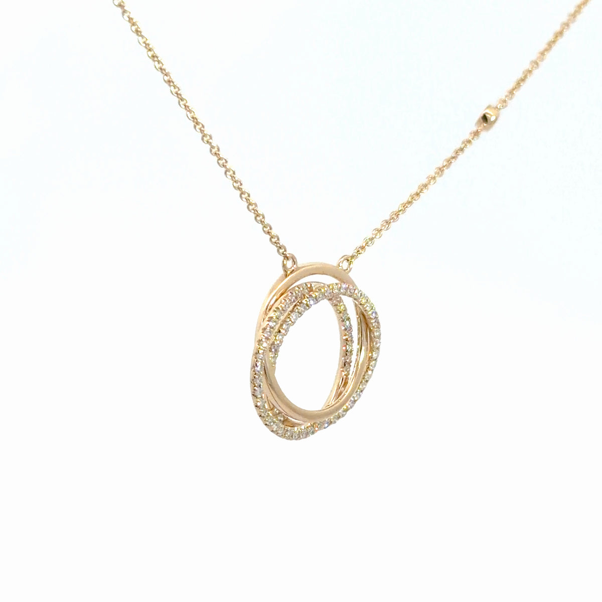 14k Yellow Gold Multi-Circle Pendant .36cttw