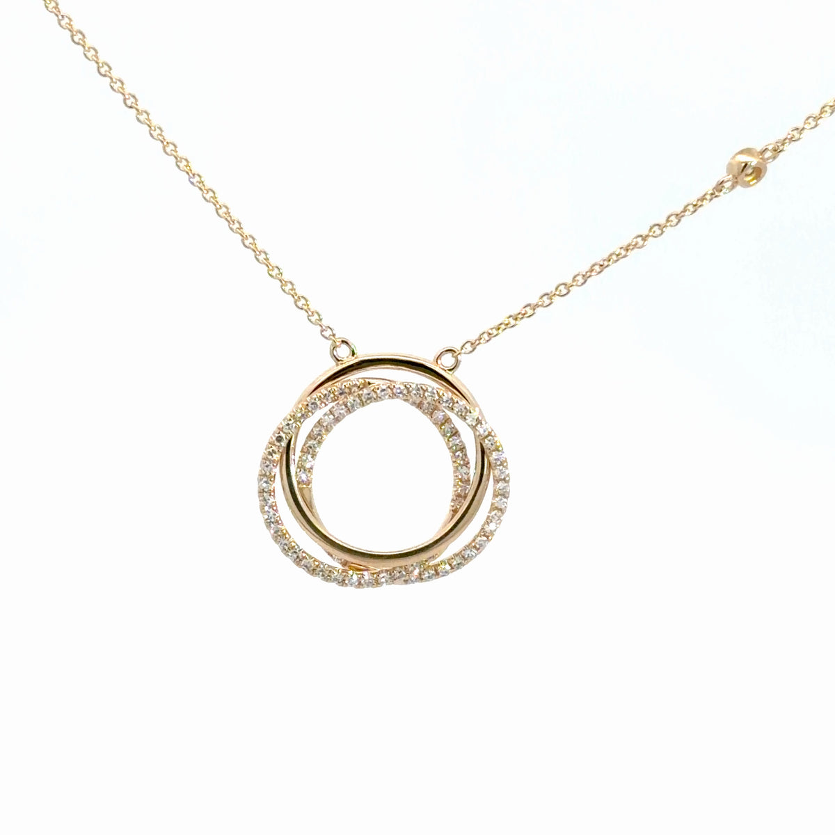 14k Yellow Gold Multi-Circle Pendant .36cttw