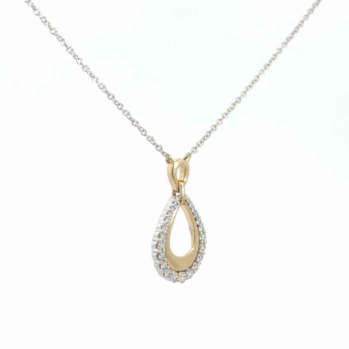 14k Two Toned Diamond Pendant