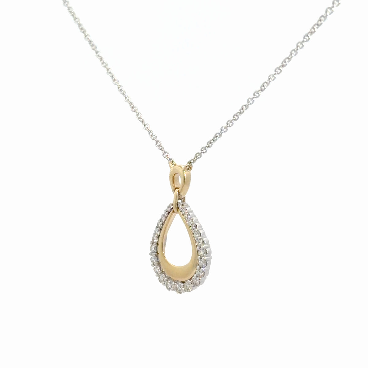 14k Two Toned Diamond Pendant