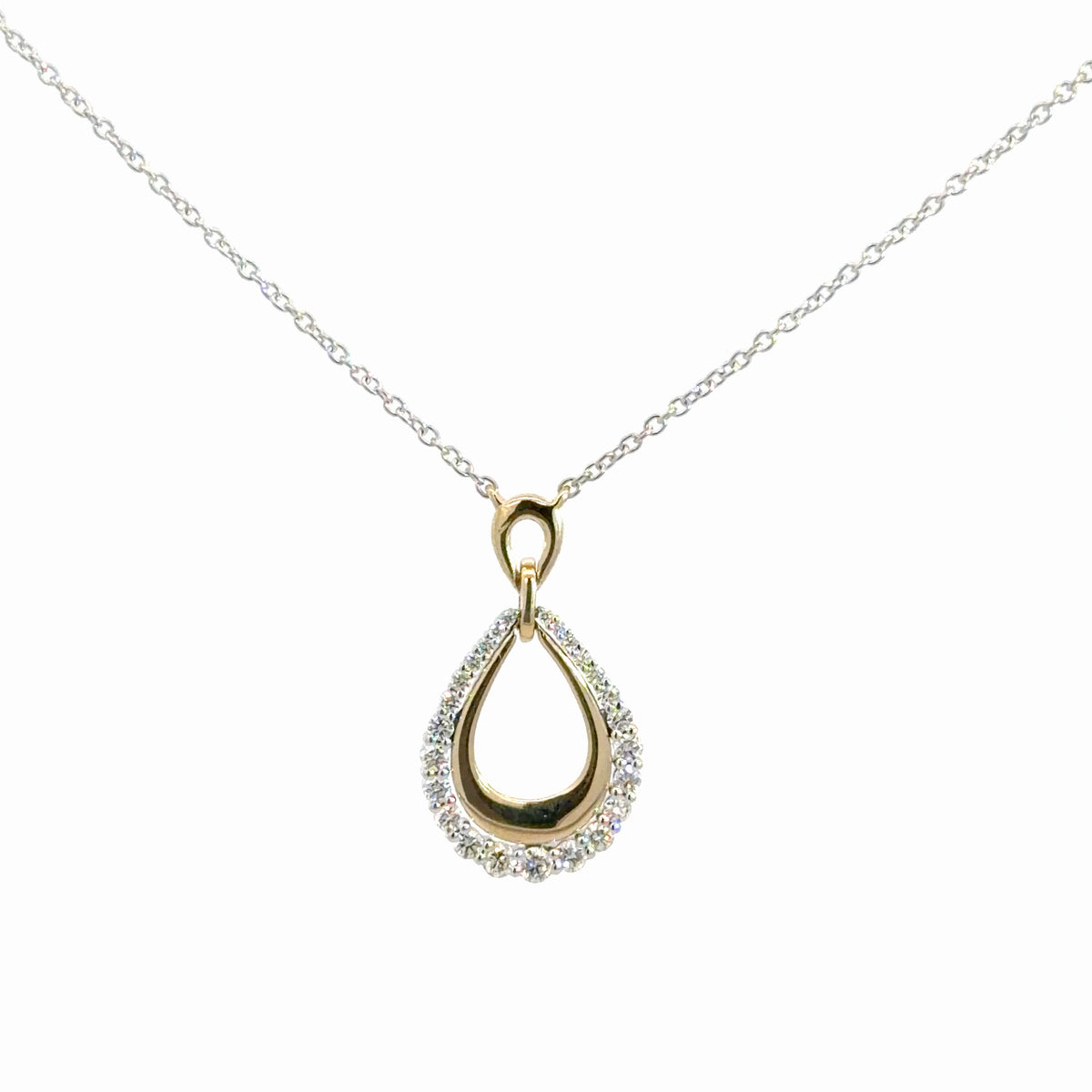 14k Two Toned Diamond Pendant