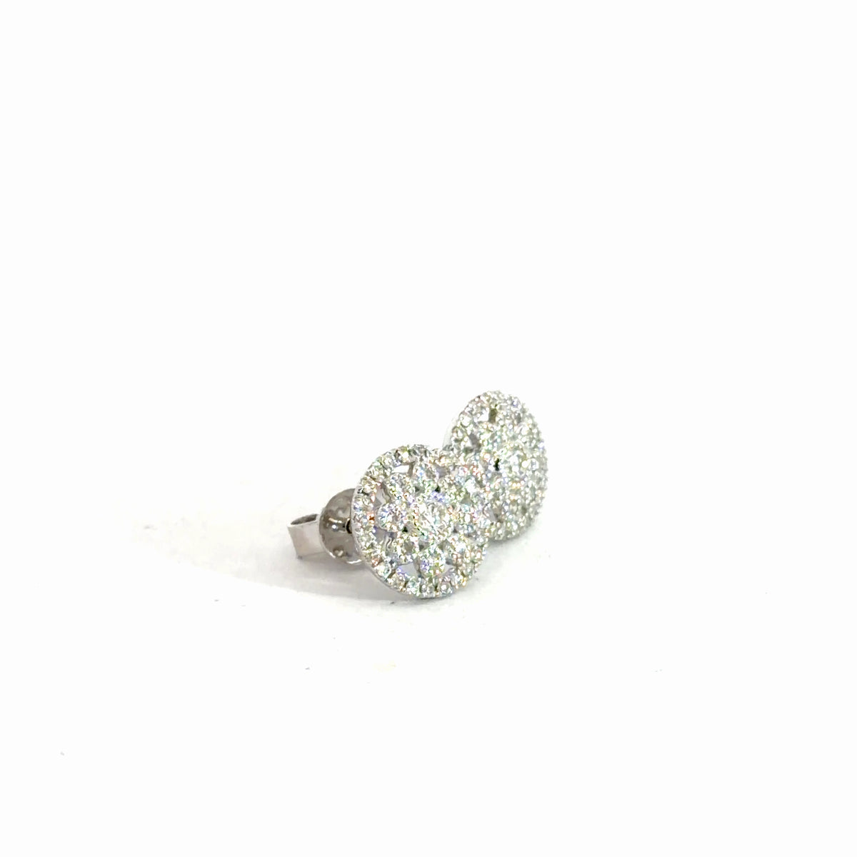 14k White Gold Diamond Cluster Earrings .50cttw