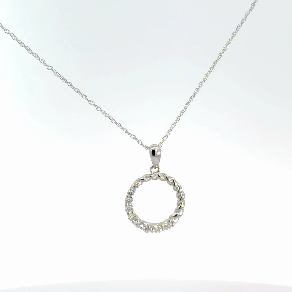 14k White Gold Diamond Circle .22cttw
