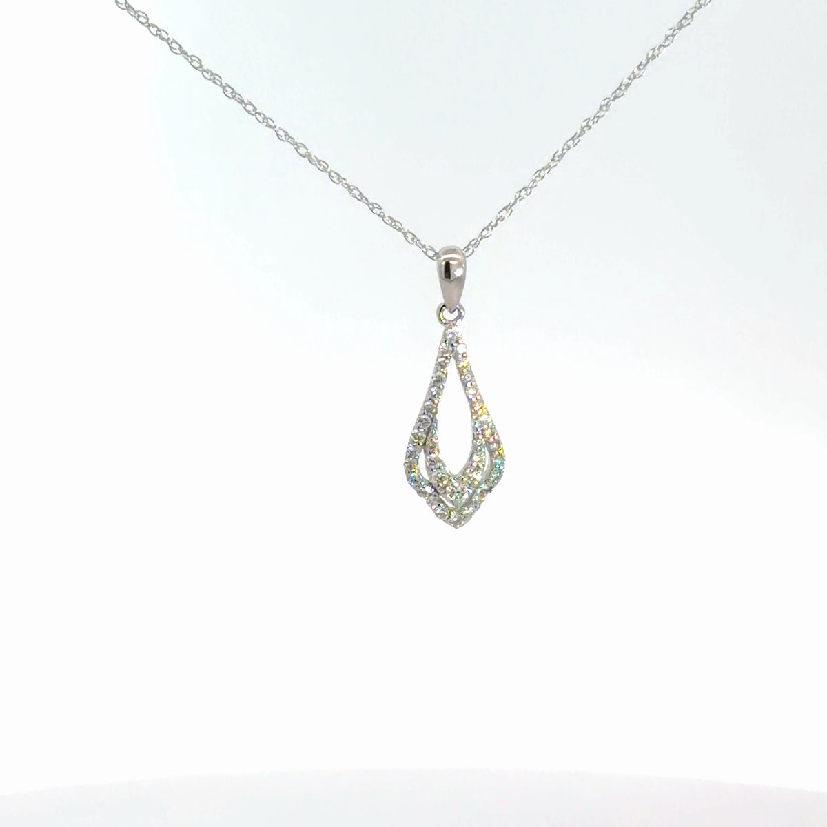 14k White Gold Diamond Pendant .22cttw
