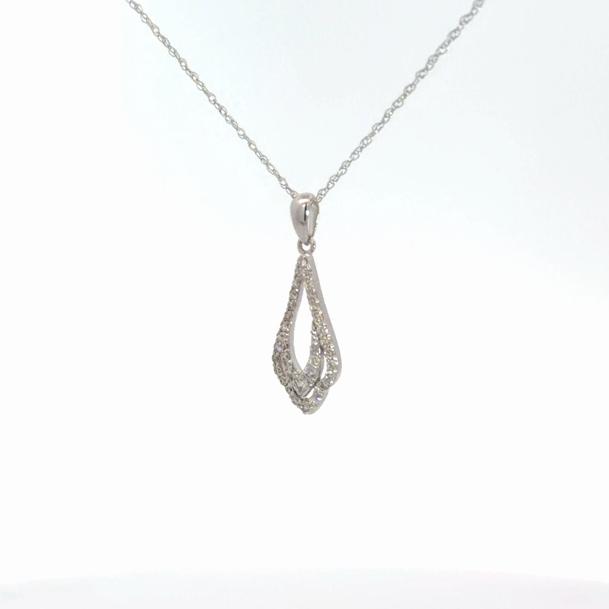 14k White Gold Diamond Pendant .22cttw