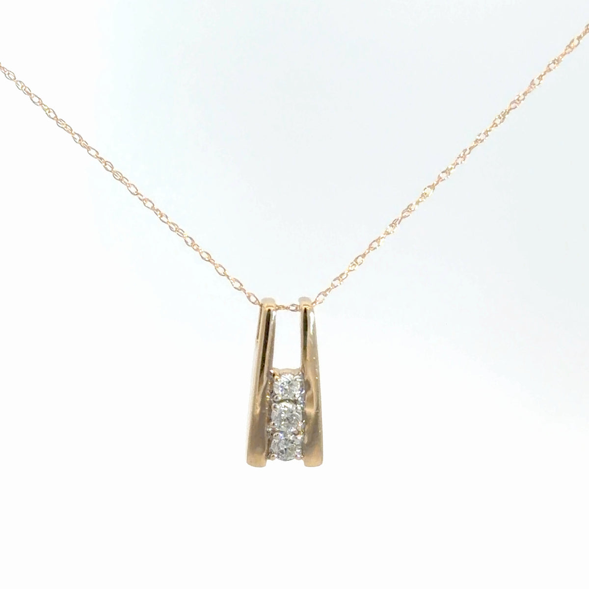 14k Yellow Gold Diamond Pendant .25cttw